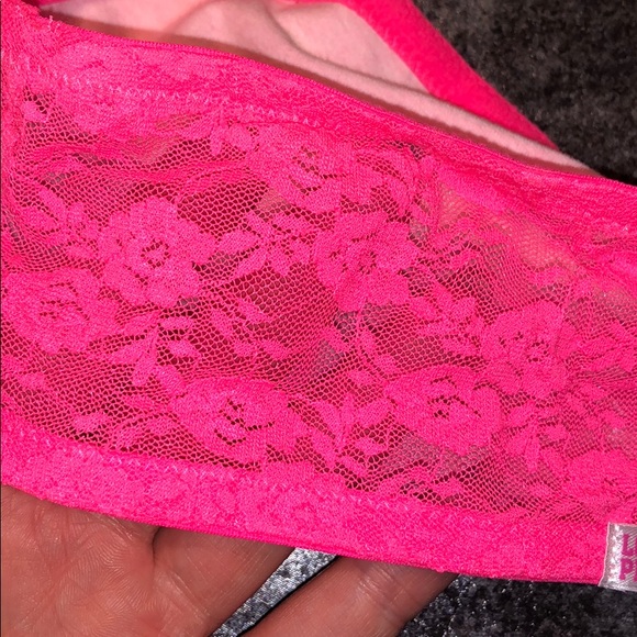 VS PINK: Pink/Coral Lace Bandeau - Picture 3 of 4